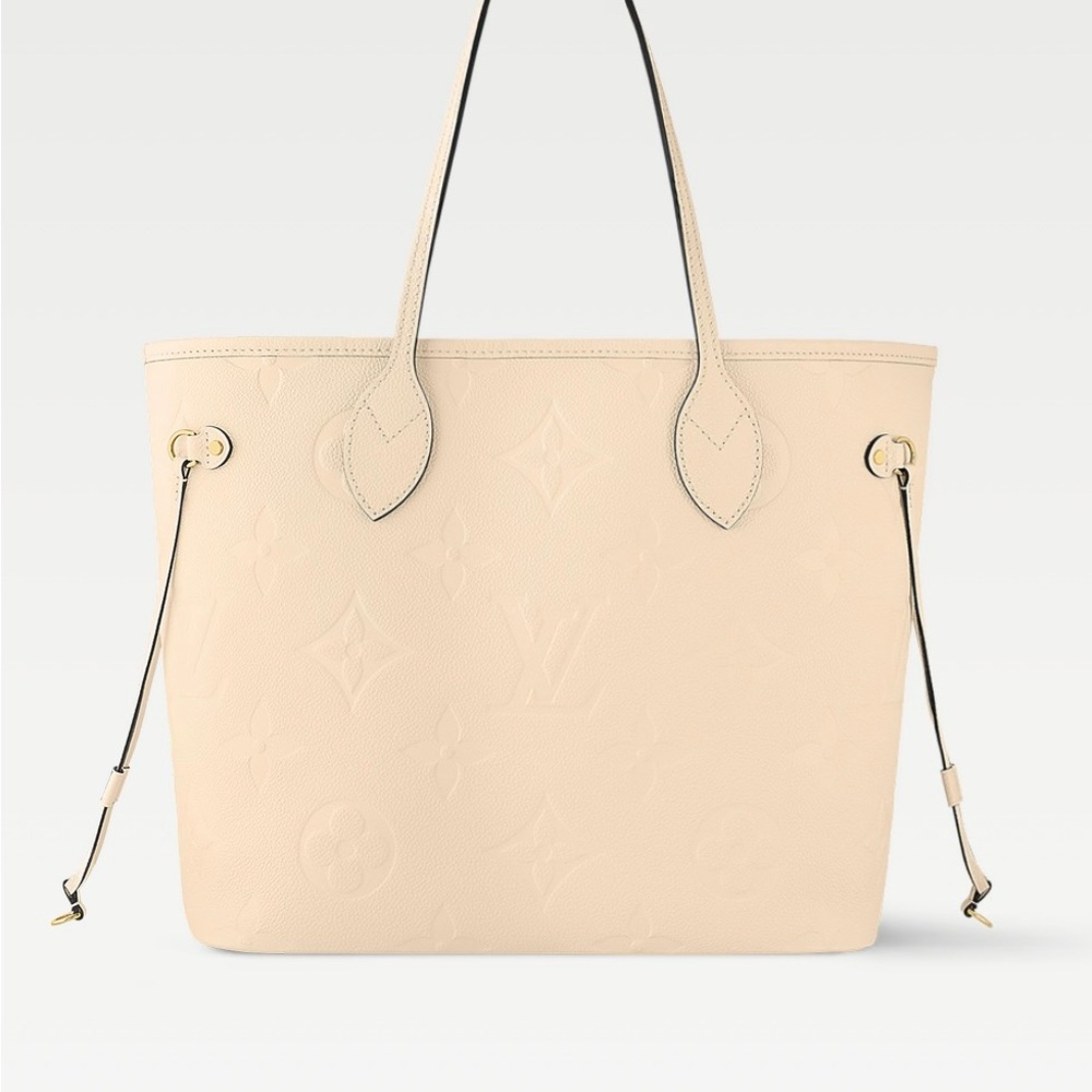 BRAND NEW Louis Vuitton Neverfull MM Monogram Empreinte Cream Leather Tote Bag - Picture 13 of 16